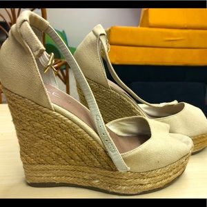 Aldo brand high heel wedge sandals